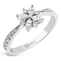 Flower Fashion Ring in 18k Gold with Diamonds - Simon G. Jewelry