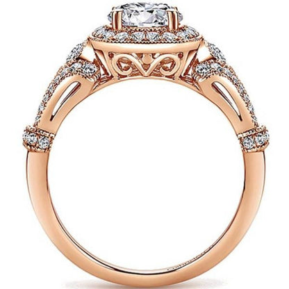 Gabriel & Co. "Delilah" Vintage Style Diamond Halo Engagement Ring