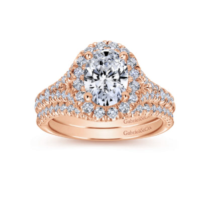 Gabriel & Co. "Kennedy" Oval Halo Diamond Engagement Ring