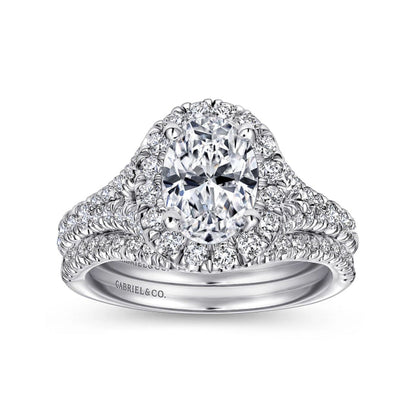 Gabriel & Co. "Kennedy" Oval Halo Diamond Engagement Ring