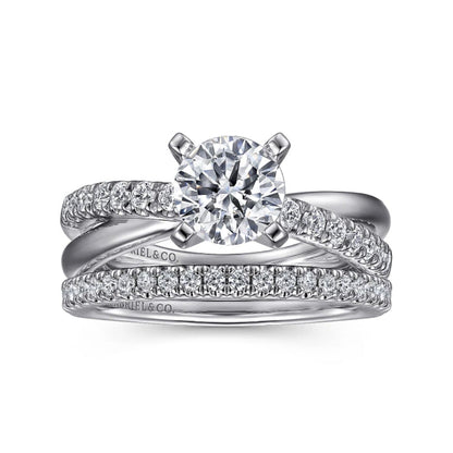 Gabriel & Co. "Morgan" Bypass Twist Diamond Engagement Ring