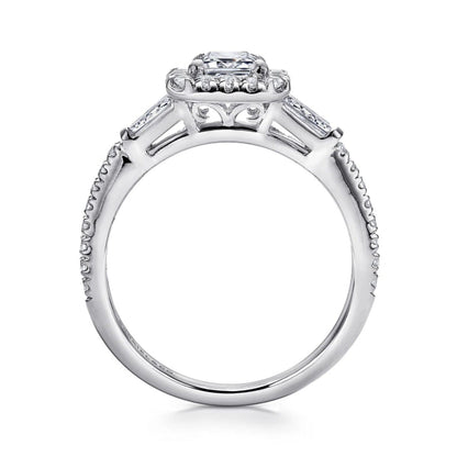 Gabriel & Co. "Raveena" Three Stone Diamond Engagement Ring