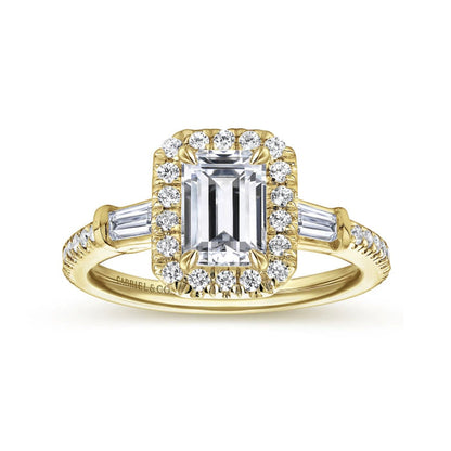 Gabriel & Co. "Raveena" Three Stone Diamond Engagement Ring