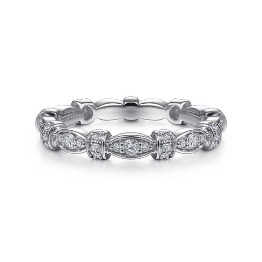 Gabriel & Co. Vintage Style Diamond Wedding Band