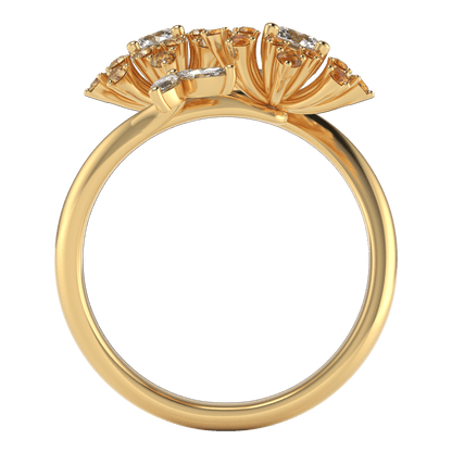 Garden Fashion Ring in 18k Gold with Diamonds & Sapphires