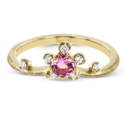 Garden Gemstone Ring in 18k Gold with Diamonds