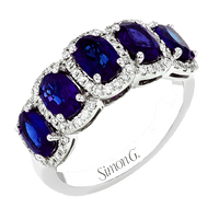 Gemstone Color Ring in 18k Gold with Diamonds & Sapphires - Simon G. Jewelry