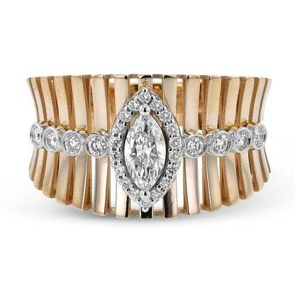 Halo Fashion Ring In 18k Gold With Diamonds