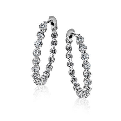 Harmonie Hoop Earrings in 18k Gold with Diamonds