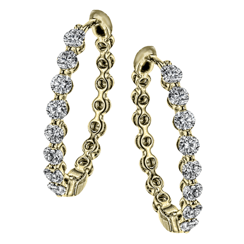 Hoop Earring in 18k Gold with Diamonds