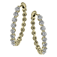 Hoop Earring in 18k Gold with Diamonds - Simon G. Jewelry