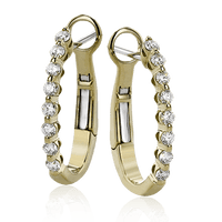Hoop Earring in 18k Gold with Diamonds - Simon G. Jewelry