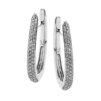 Hoop Earring in 18k Gold with Diamonds - Simon G. Jewelry