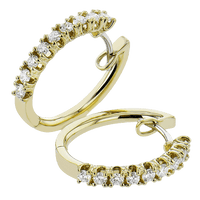 Hoop Earring in 18k Gold with Diamonds - Simon G. Jewelry