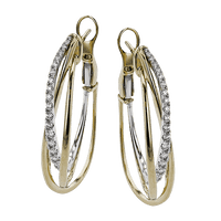 Hoop Earring in 18k Gold with Diamonds - Simon G. Jewelry