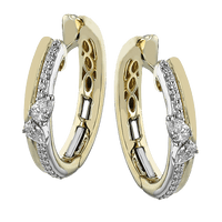Hoop Earring in 18k Gold with Diamonds - Simon G. Jewelry