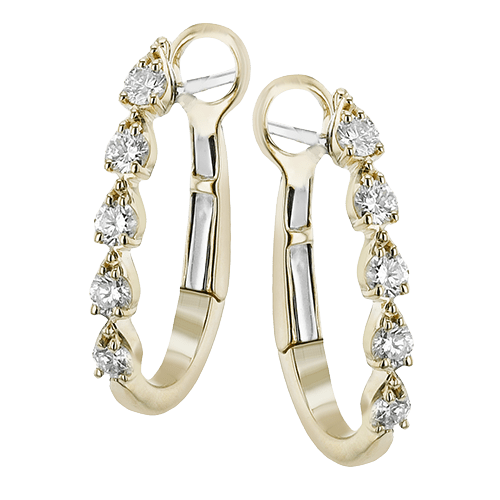 Hoop Earring in 18k Gold with Diamonds - Simon G. Jewelry