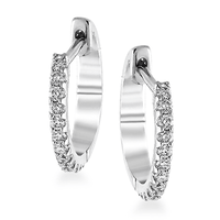 Hoop Earring (ONLY INCLUDES ONE EARRING ) in 18k Gold with Diamonds - Simon G. Jewelry