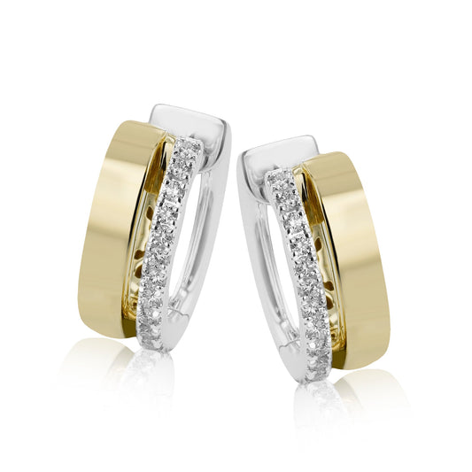 Hoop Earrings in 18k Gold with Diamonds - Simon G. Jewelry