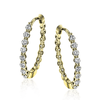 Hoop Earrings in 18k Gold with Diamonds - Simon G. Jewelry