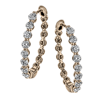 Hoop Earrings in 18k Gold with Diamonds - Simon G. Jewelry
