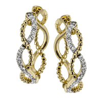 Hoop Earrings in 18k Gold with Diamonds - Simon G. Jewelry
