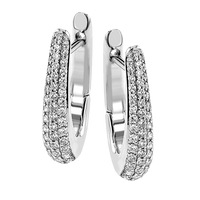 Hoop Earrings in 18k Gold with Diamonds - Simon G. Jewelry