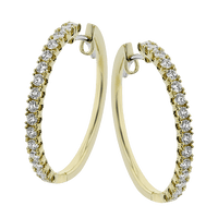 Hoop Earrings in 18K Gold with Diamonds - Simon G. Jewelry