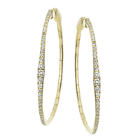 Hoop Earrings in 18k Gold with Diamonds - Simon G. Jewelry