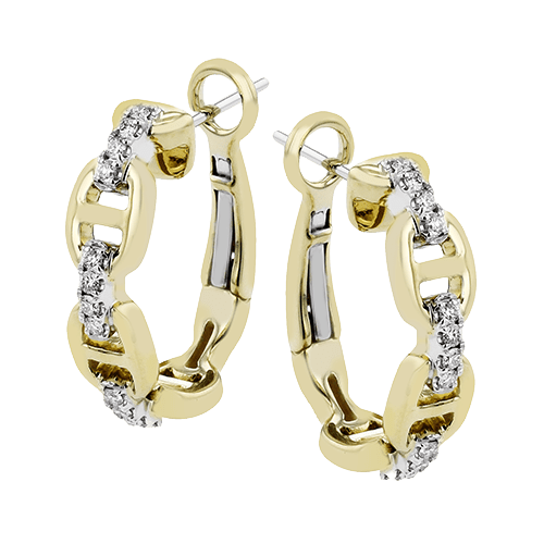 Hoop Earrings in 18k Gold with Diamonds - Simon G. Jewelry