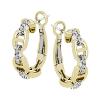 Hoop Earrings in 18k Gold with Diamonds - Simon G. Jewelry