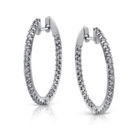 Hoop Earrings in 18k Gold with Diamonds - Simon G. Jewelry
