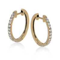 Huggie Hoop Earrings in 18k Gold with Diamonds - Simon G. Jewelry