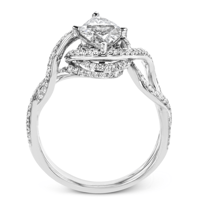 Marquise-Cut Criss-Cross Engagement Ring In 18k Gold With Diamonds