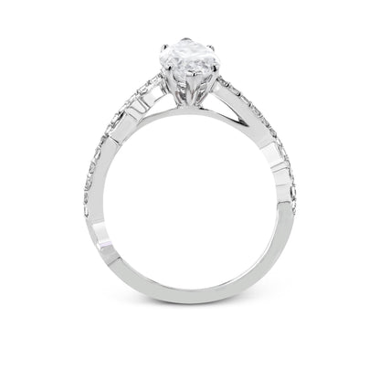 Marquise-Cut Criss-Cross Engagement Ring In 18k Gold With Diamonds