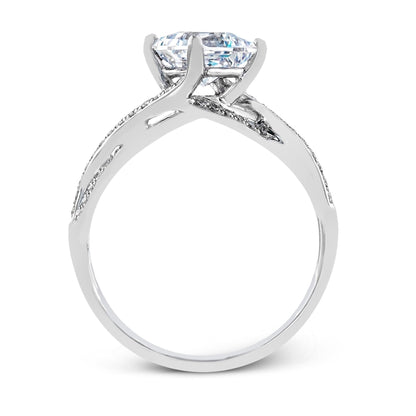 Marquise-cut Criss-cross Engagement Ring & Matching Wedding Band in 18k Gold with Diamonds