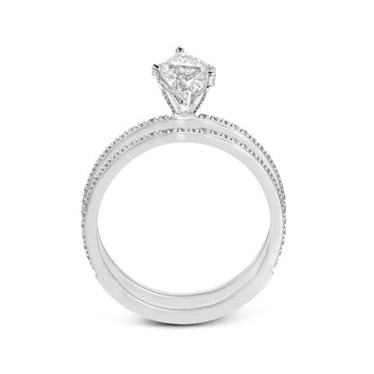 Marquise-cut Engagement Ring & Matching Wedding Band in 18k Gold with Diamonds