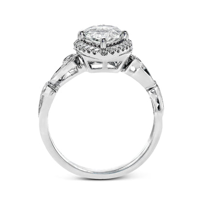 Marquise-Cut Halo Engagement Ring In 18k Gold With Diamonds