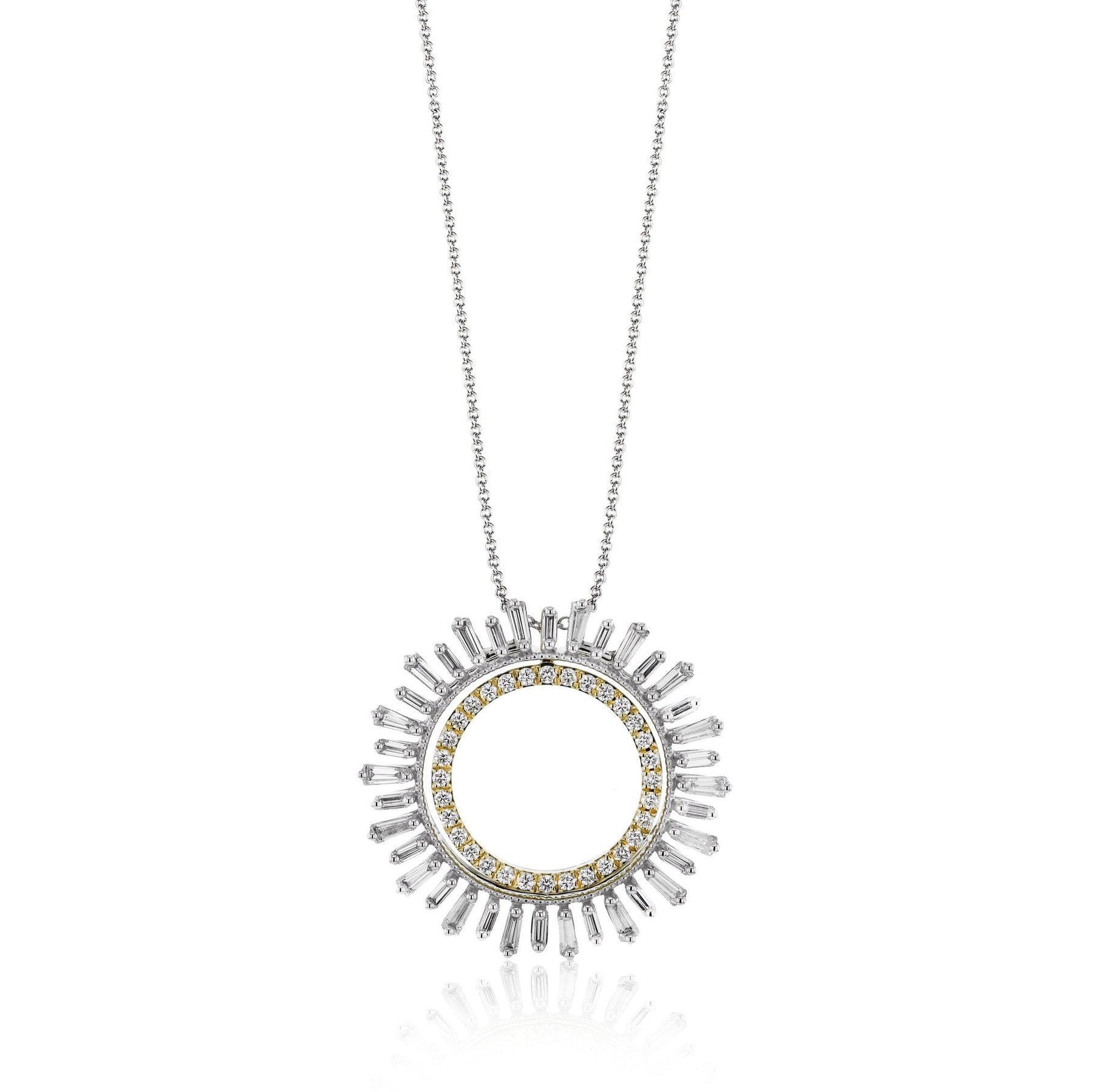 Medallion Pendant Necklace in 18k Gold with Diamonds - Simon G. Jewelry