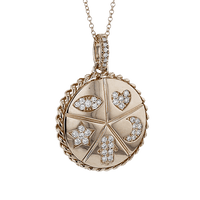 Medallion Pendant Necklace in 18k Gold with Diamonds - Simon G. Jewelry