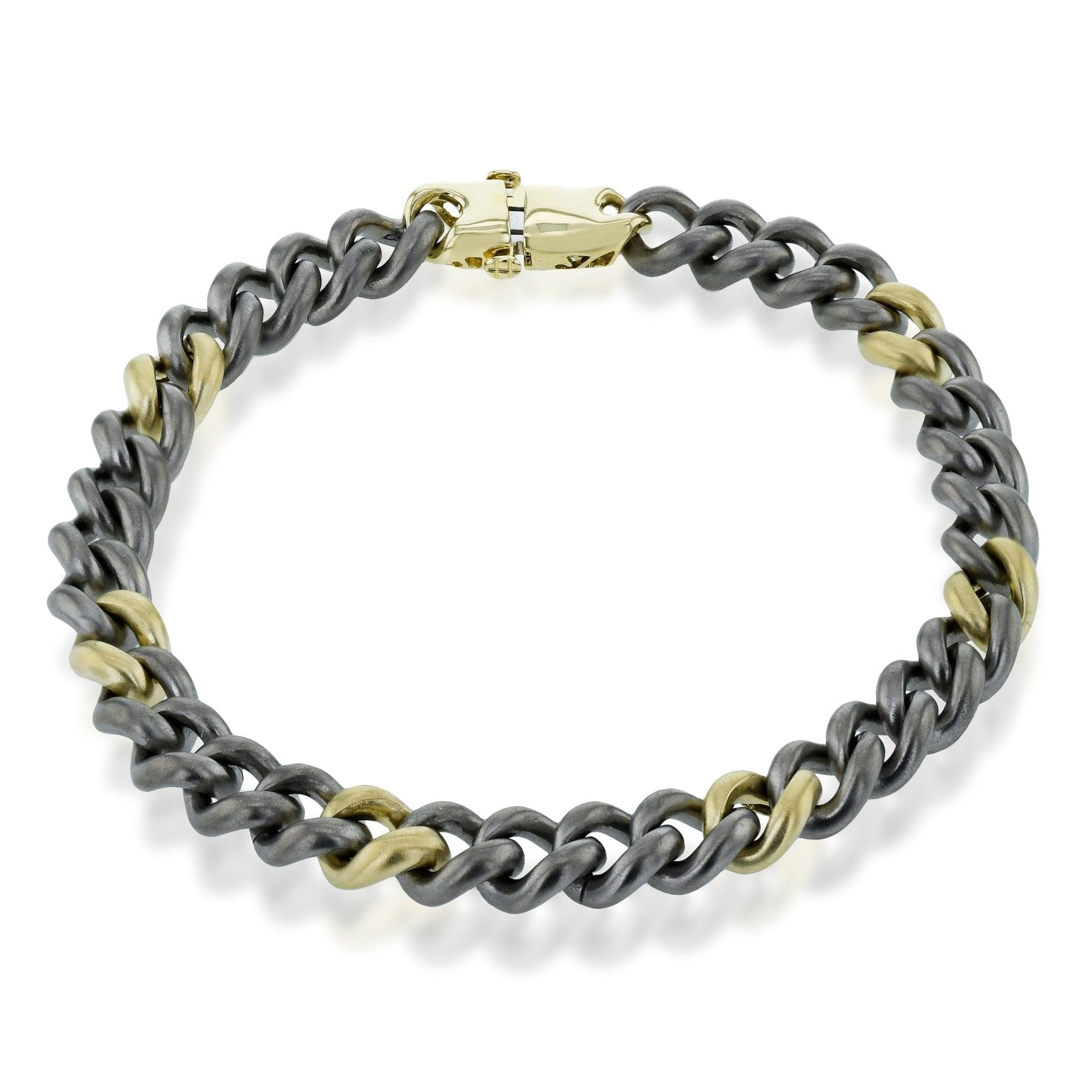 Men's Titanium Bracelet In 14k Gold - Simon G. Jewelry