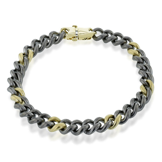 Men's Titanium Bracelet In 14k Gold - Simon G. Jewelry