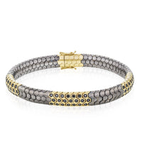 Men's Titanium Bracelet In 14k Gold With Black Diamonds - Simon G. Jewelry