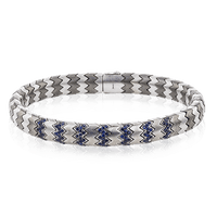 Men's Titanium Bracelet In 14k Gold With Sapphires - Simon G. Jewelry