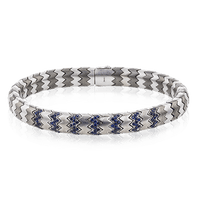 Men's Titanium Bracelet In 14k Gold With Sapphires - Simon G. Jewelry