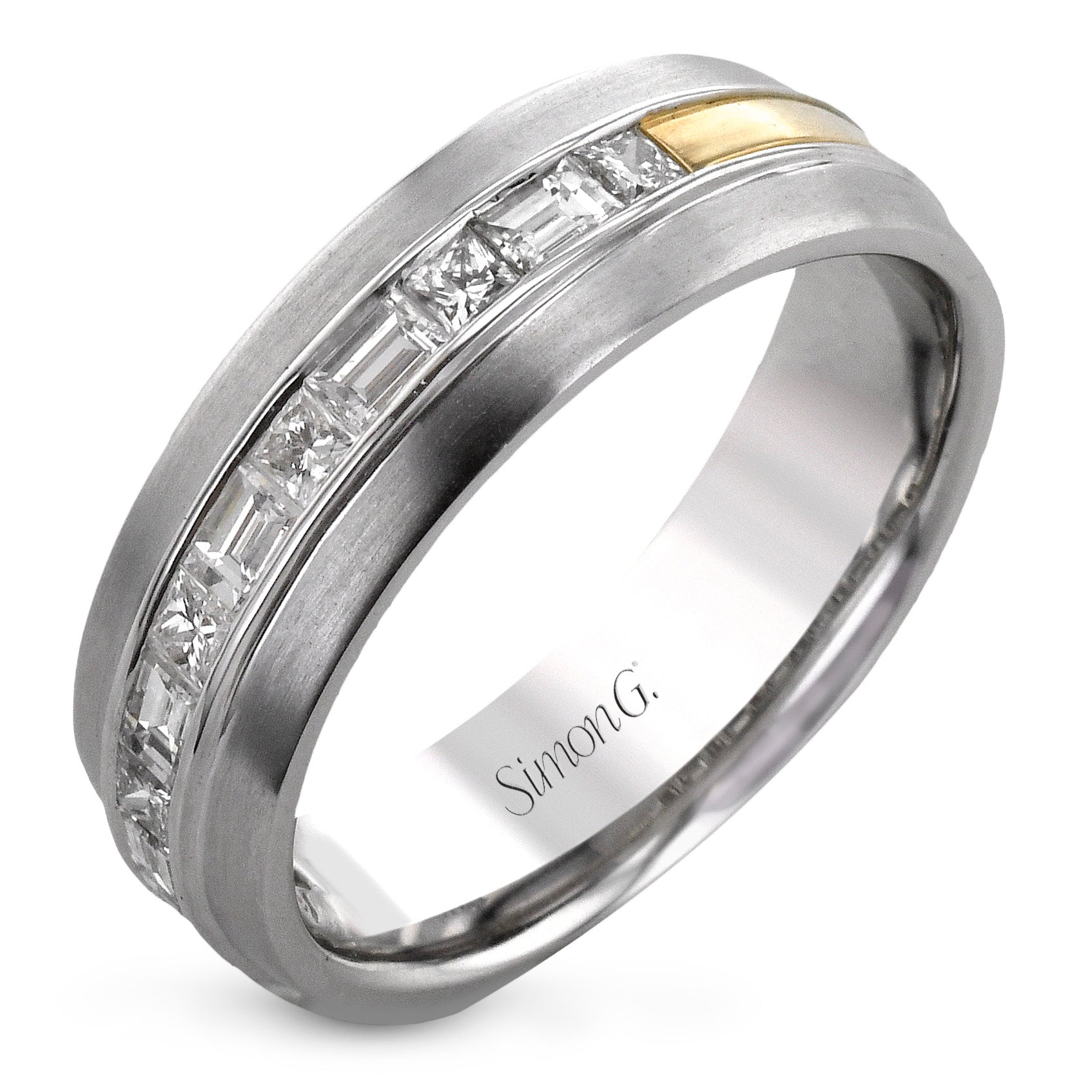 Men's Wedding Band in 14k Gold with Diamonds - Simon G. Jewelry