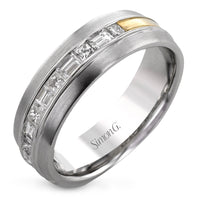 Men's Wedding Band in 14k Gold with Diamonds - Simon G. Jewelry