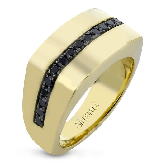 Men's Wedding Band In 14k Or 18k Gold With Black Diamonds - Simon G. Jewelry