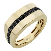 Men's Wedding Band In 14k Or 18k Gold With Black Diamonds - Simon G. Jewelry