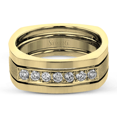 Men's Wedding Band In 14k Or 18k Gold with Diamonds
